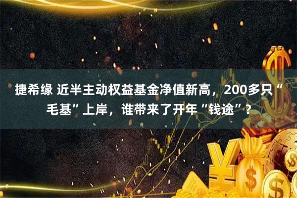 捷希缘 近半主动权益基金净值新高，200多只“毛基”上岸，谁带来了开年“钱途”？