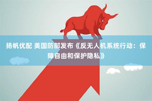扬帆优配 美国防部发布《反无人机系统行动：保障自由和保护隐私》