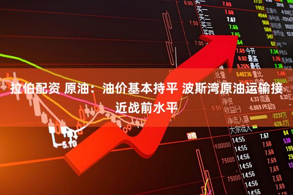拉伯配资 原油：油价基本持平 波斯湾原油运输接近战前水平