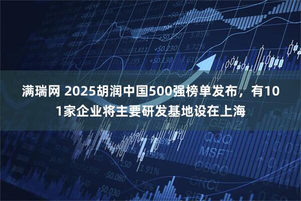 满瑞网 2025胡润中国500强榜单发布，有101家企业将主要研发基地设在上海