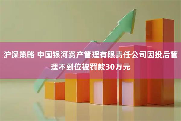 沪深策略 中国银河资产管理有限责任公司因投后管理不到位被罚款30万元